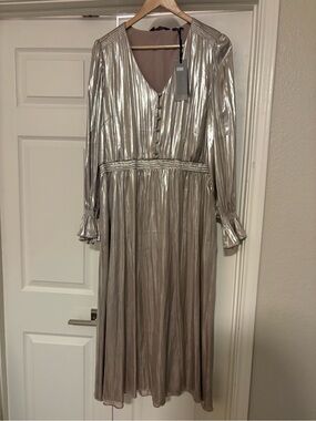 Copper & Black shiny metallic dress